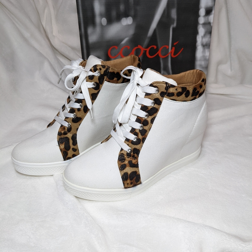 Ccocci Leopard Print Sneaker Wedge - Picture 2 of 5